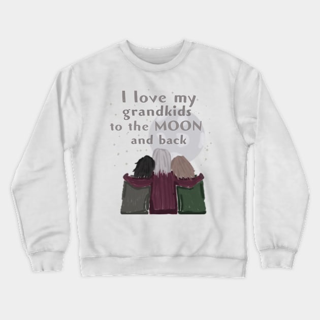 I love my grandkids to the moon and back Crewneck Sweatshirt by Antiope